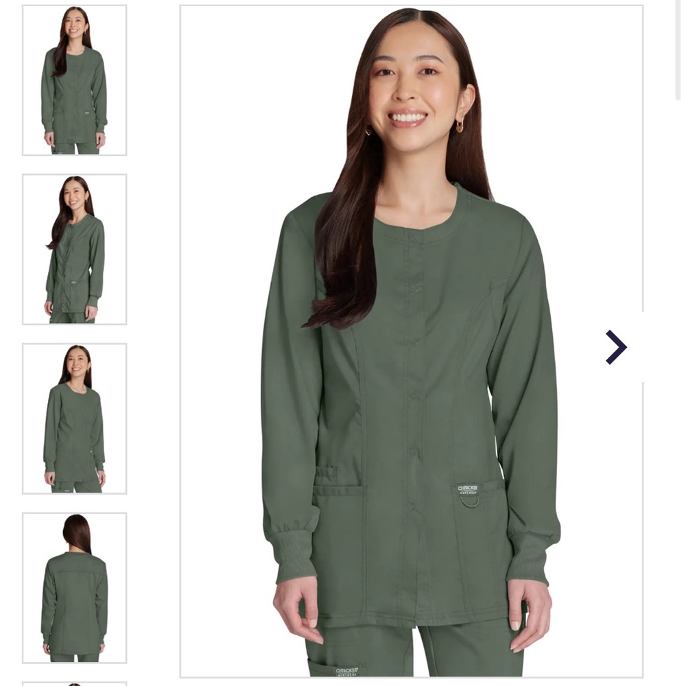 Olive green scrub jacket